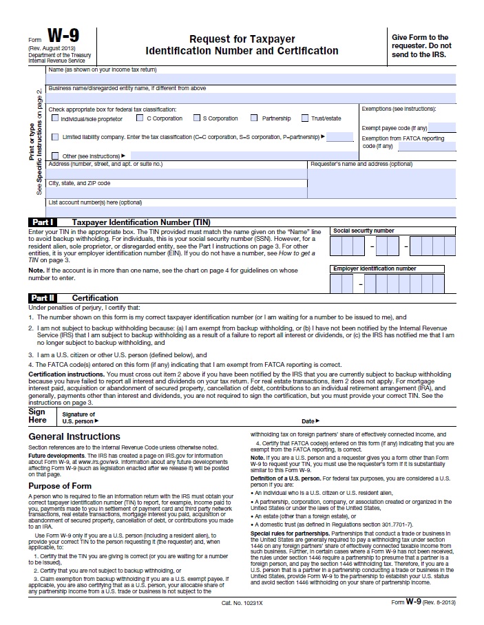 W 9 Form Pdf Printable Printable Forms Free Online